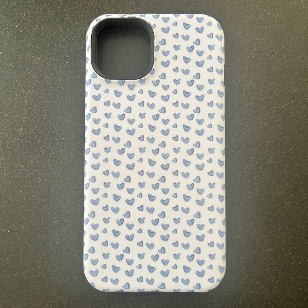 Love Blue Heart Pattern Apple iPhone 13 Case